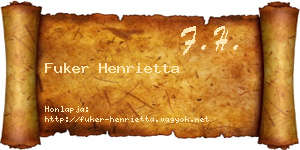 Fuker Henrietta névjegykártya